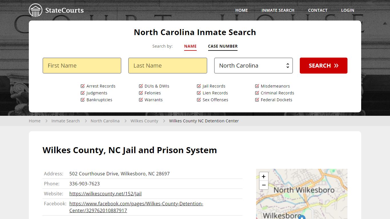 Wilkes County, NC Jail and Prison System - State Courts